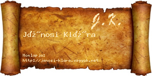 Jánosi Klára névjegykártya
